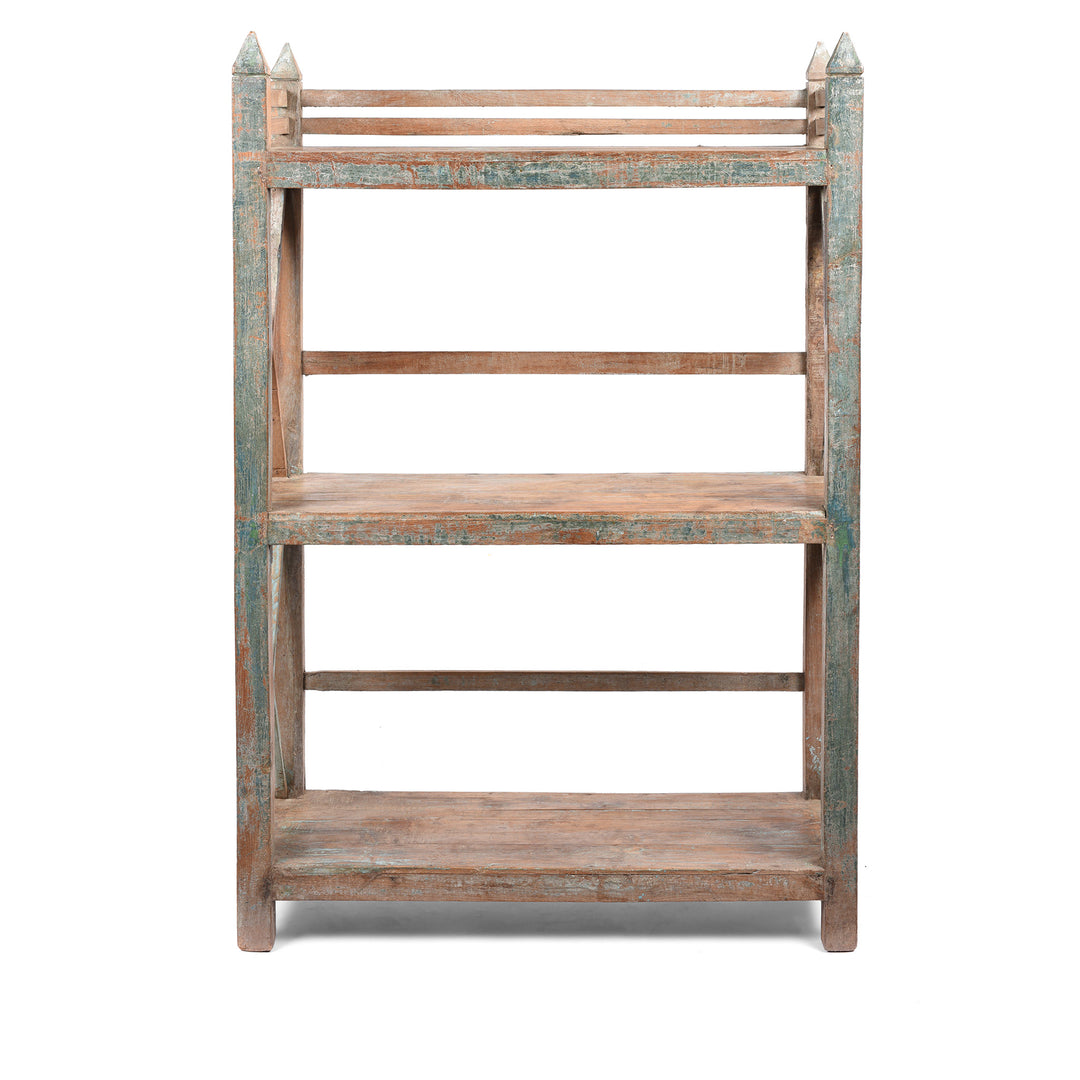 Vintage Painted Indian Teak Shelf - Ca 1930 | Indigo Antiques