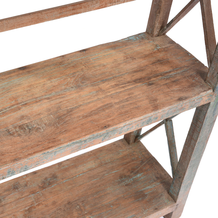 Shelf Detail From Vintage Painted Indian Teak Shelf - Ca 1930 | Indigo Antiques
