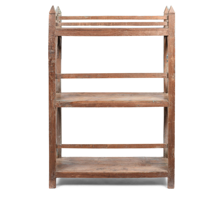 Reverse Of Vintage Painted Indian Teak Shelf - Ca 1930 | Indigo Antiques