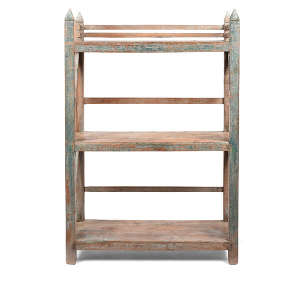 Vintage Painted Indian Teak Shelf - Ca 1930