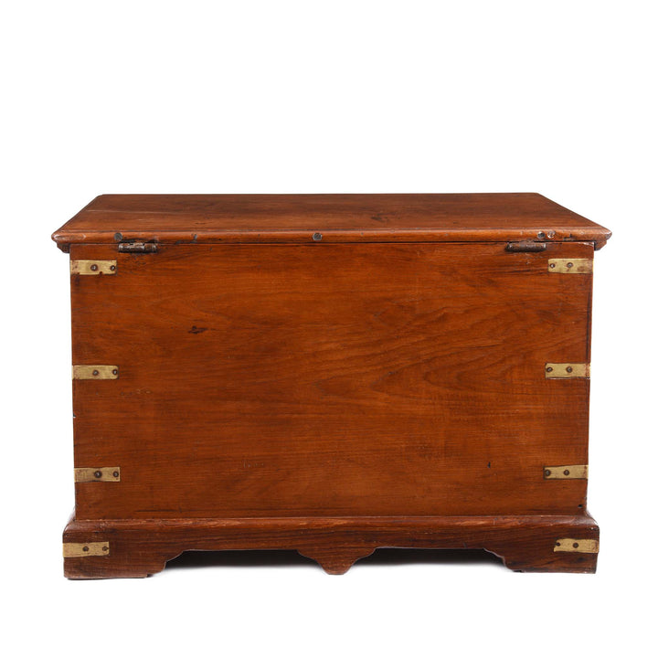 Reverse Of Brass Bound Teak Chest From India - 19thC | Indigo Antiques