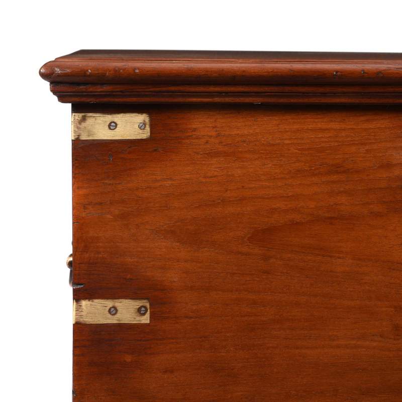 Corner Detail From Brass Bound Teak Chest From India - 19thC | Indigo Antiques