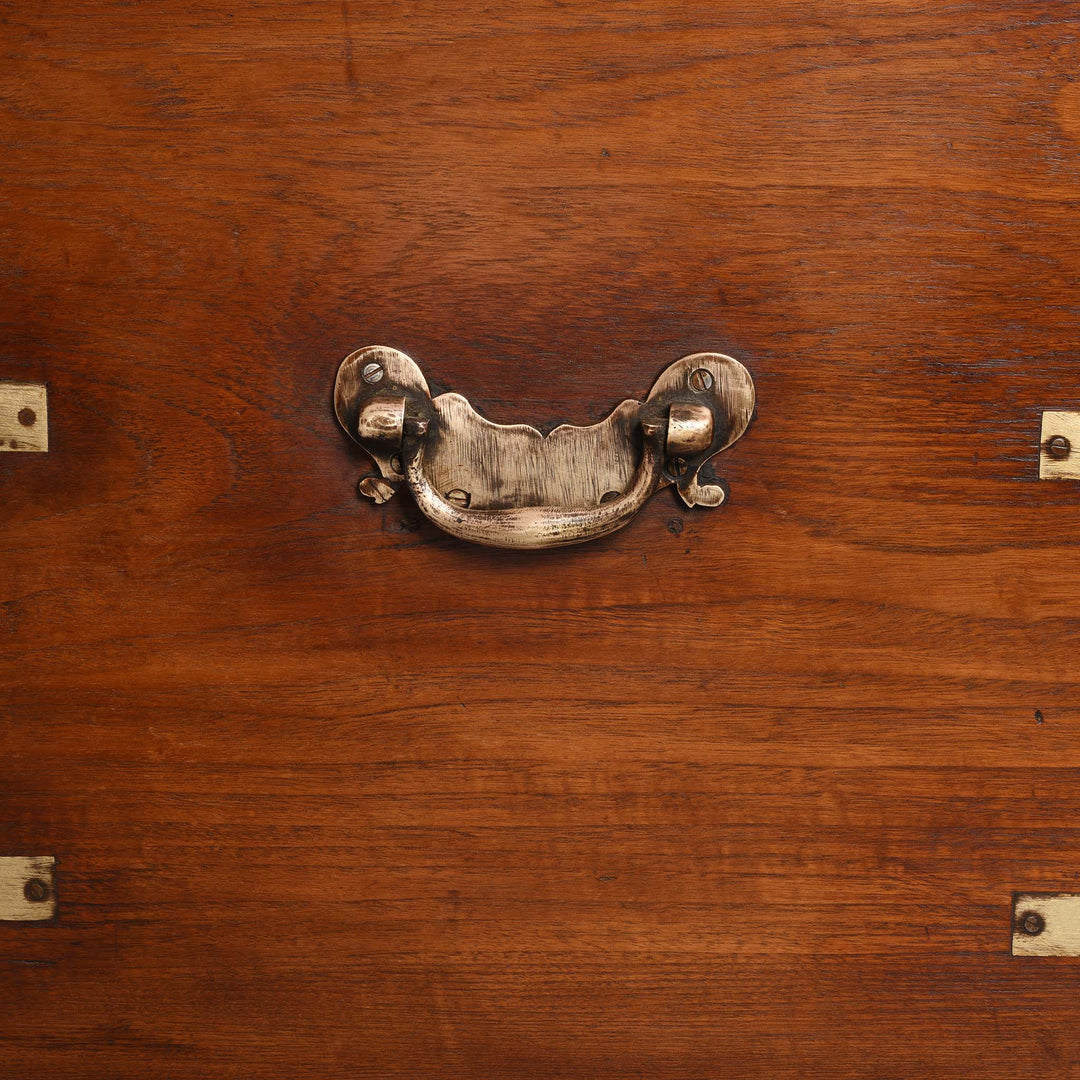 Handle Detail From Brass Bound Teak Chest From India - 19thC | Indigo Antiques
