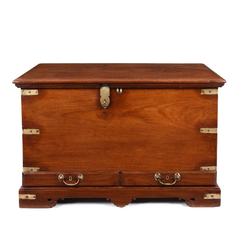 Brass Bound Teak Chest From India - 19thC | Indigo Antiques