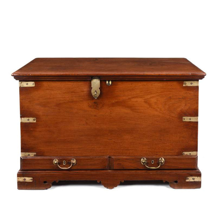 Brass Bound Teak Chest From India - 19thC | Indigo Antiques