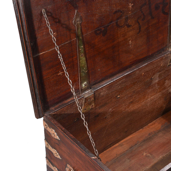 Chain Detail From Brass Bound Teak Chest - 19thC | Indigo Antiques