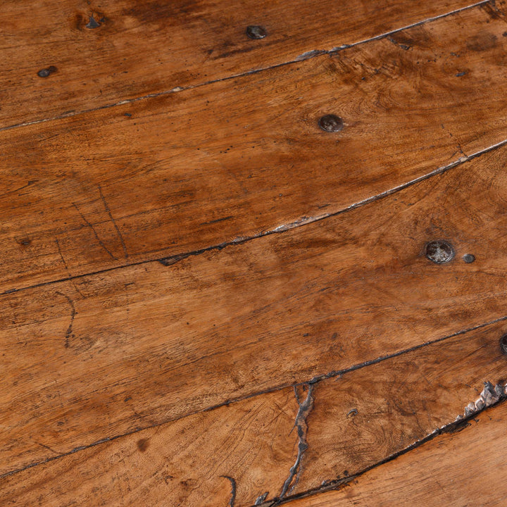 Wood Detail From Indian Acacia Wood Takhat Coffee Table From Rajasthan- 19thC | Indigo Antiques