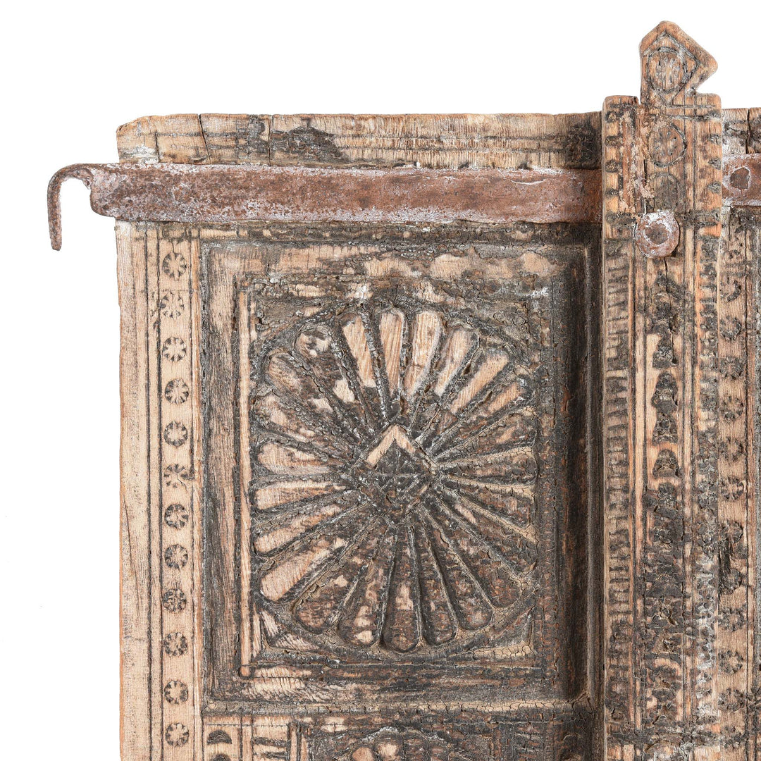 Corner Detail From Old Carved Indian Window From Rajasthan - 19thC | Indigo Antiques