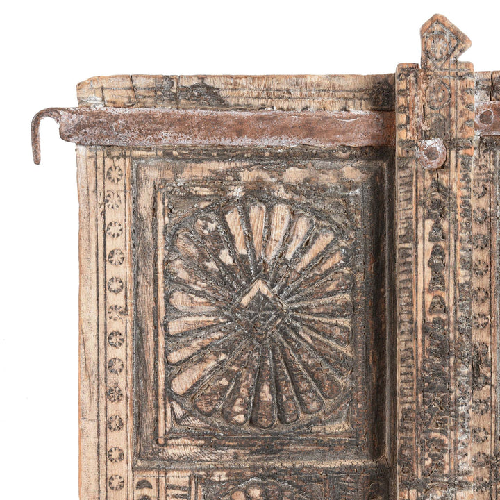 Corner Detail From Old Carved Indian Window From Rajasthan - 19thC | Indigo Antiques