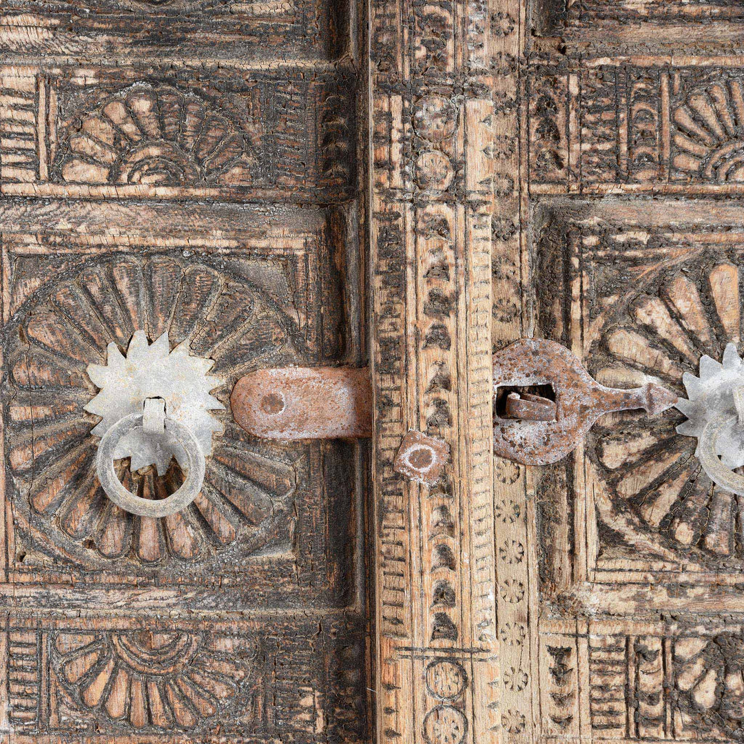 Latch Detail From Old Carved Indian Window From Rajasthan - 19thC | Indigo Antiques