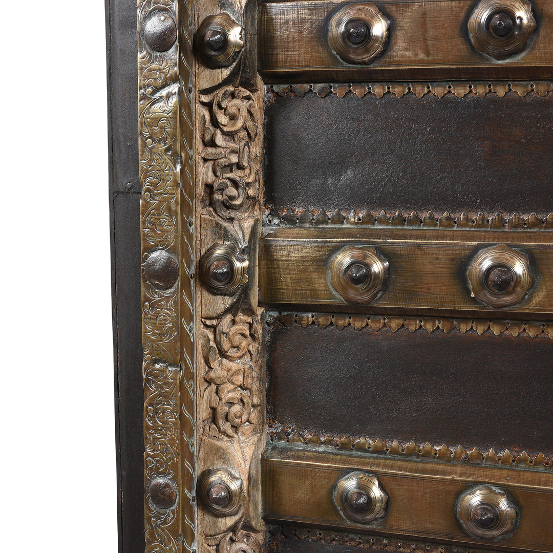 Carving Detail From Old Brass Bound Antique Shekhawati Door - 19th Century | Indigo Antiques