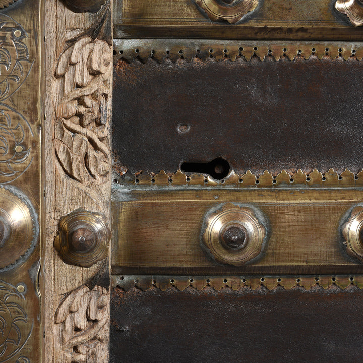 Key Hole Lock  Detail From Old Brass Bound Antique Shekhawati Door - 19th Century | Indigo Antiques