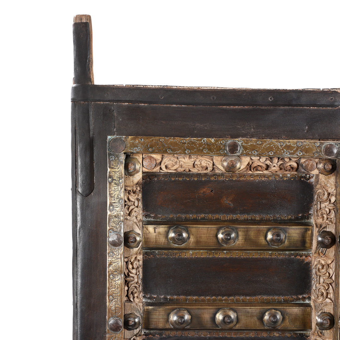 Old Brass Bound Door From Shekhawati - 19th Century