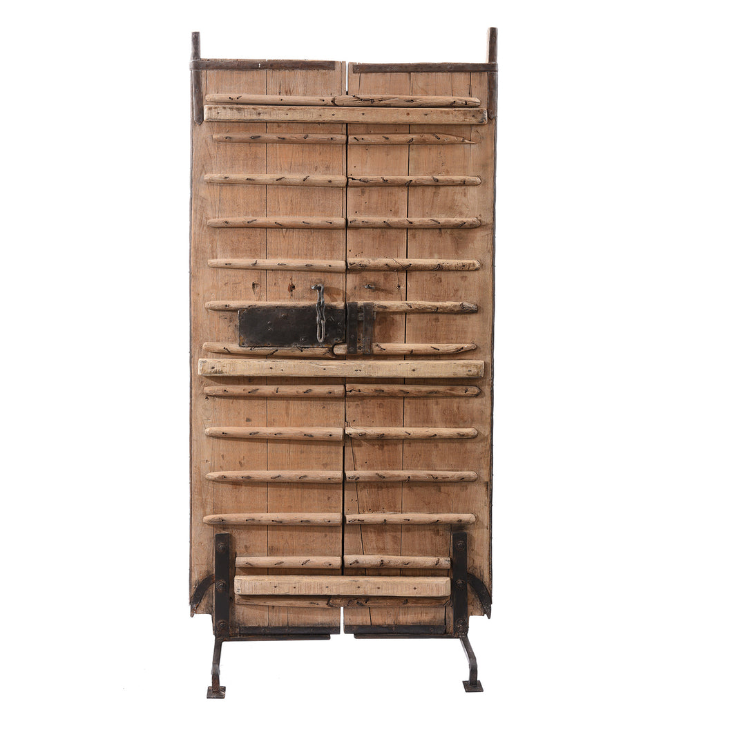 Back Of Antique Old Brass Bound Door From Shekavati - 19th Century | Indigo Antiques