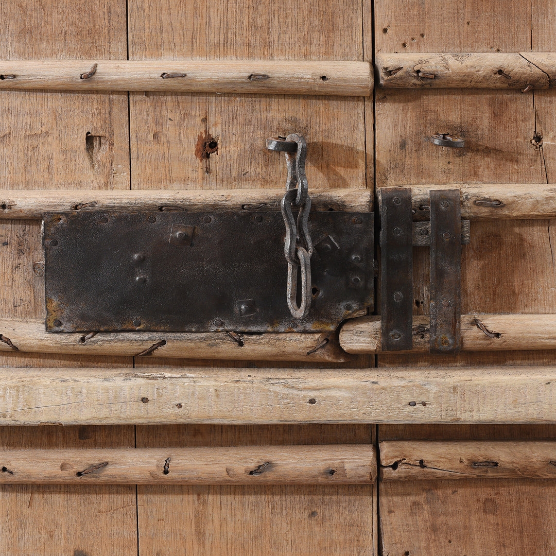 Detail From Back Of Antique Old Brass Bound Door From Shekavati - 19th Century | Indigo Antiques