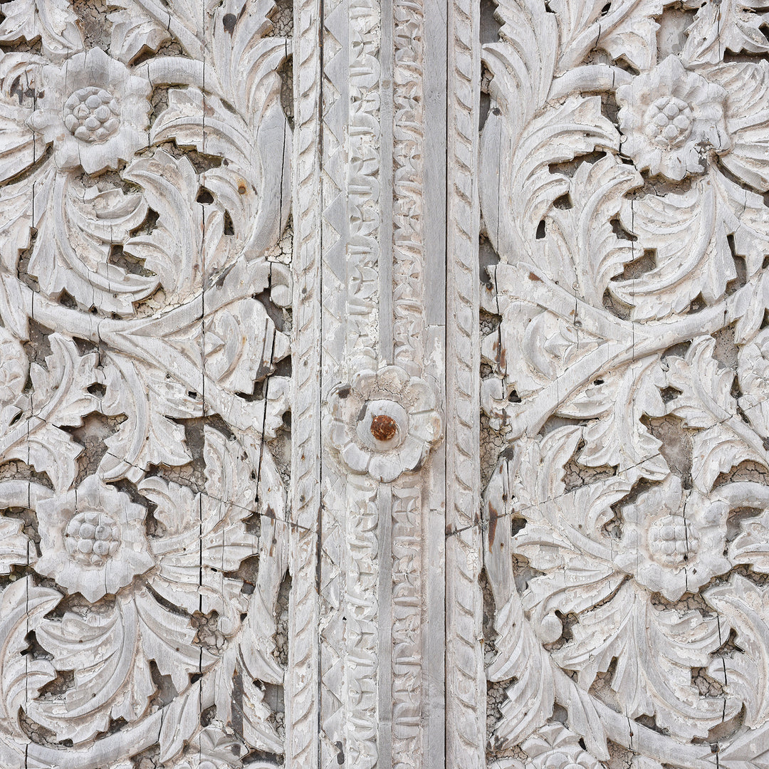 Detail From Carved Indian Teak Door & Frame - 19thC | Indigo Antiques