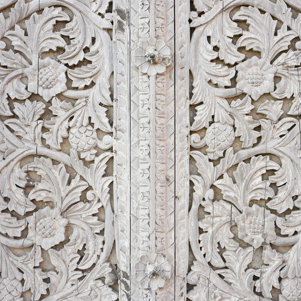 Carving Detail From Carved Indian Teak Door & Frame - 19thC | Indigo Antiques