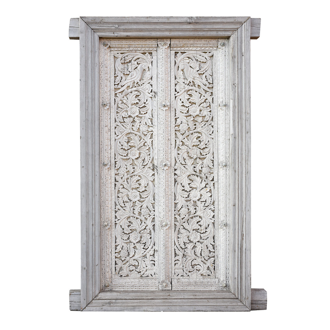 Carved Indian Teak Door & Frame - 19thC | Indigo Antiques