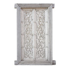 Limed & Carved Indian Door & Frame With Parrots