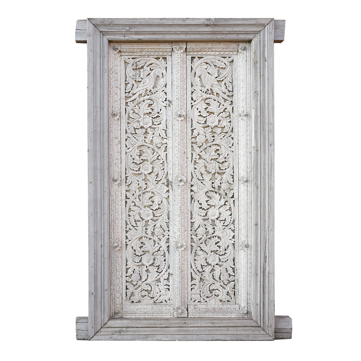Carved Indian Teak Door & Frame - 19thC | Indigo Antiques
