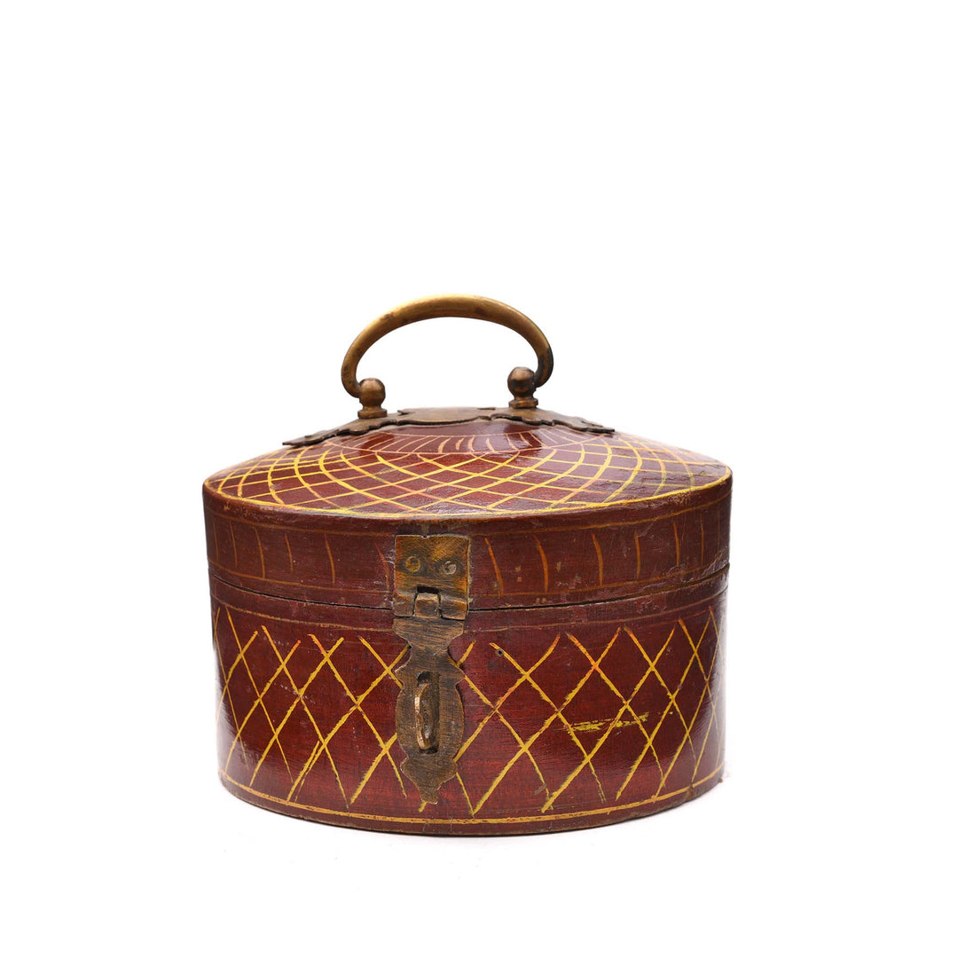 Front View Of Old Lacquer Pot From Rajasthan - 19thC | Indigo Antiques