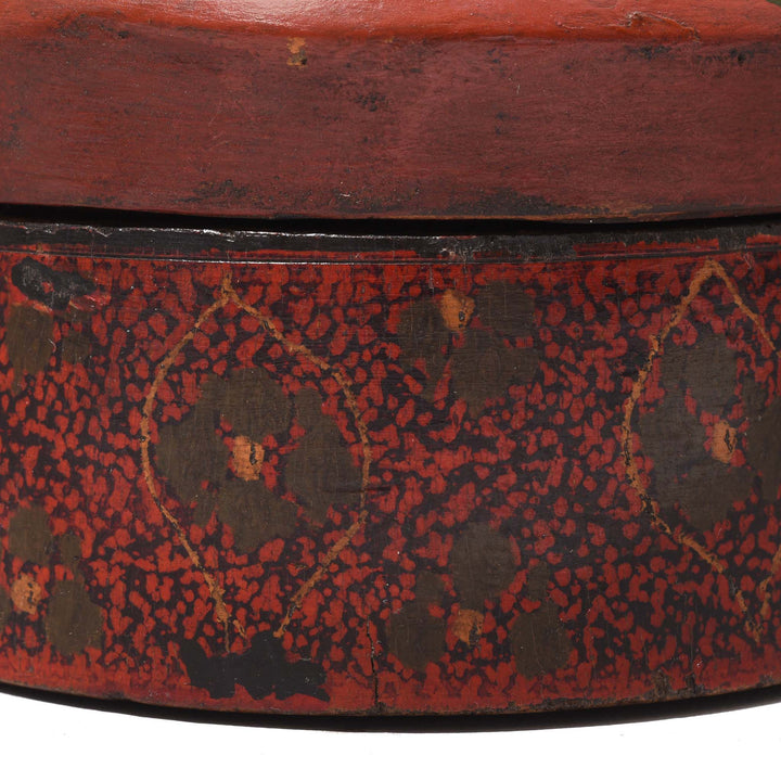 Paintwork Detail From Old Lacquer Pot From Rajasthan - 19thC | Indigo Antiques