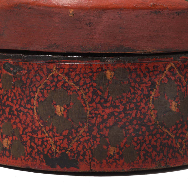 Old Painted Lacquer Pot From Rajasthan - Early 20thC