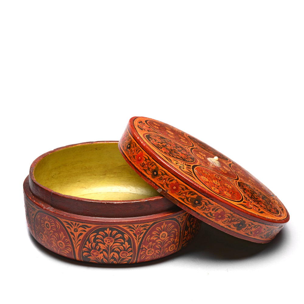 Lid Off View Of Lacquer Pot From Rajasthan - 19thC | Indigo Antiques