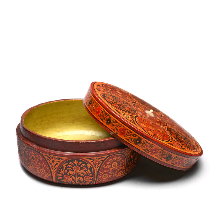 Lid Off View Of Lacquer Pot From Rajasthan - 19thC | Indigo Antiques
