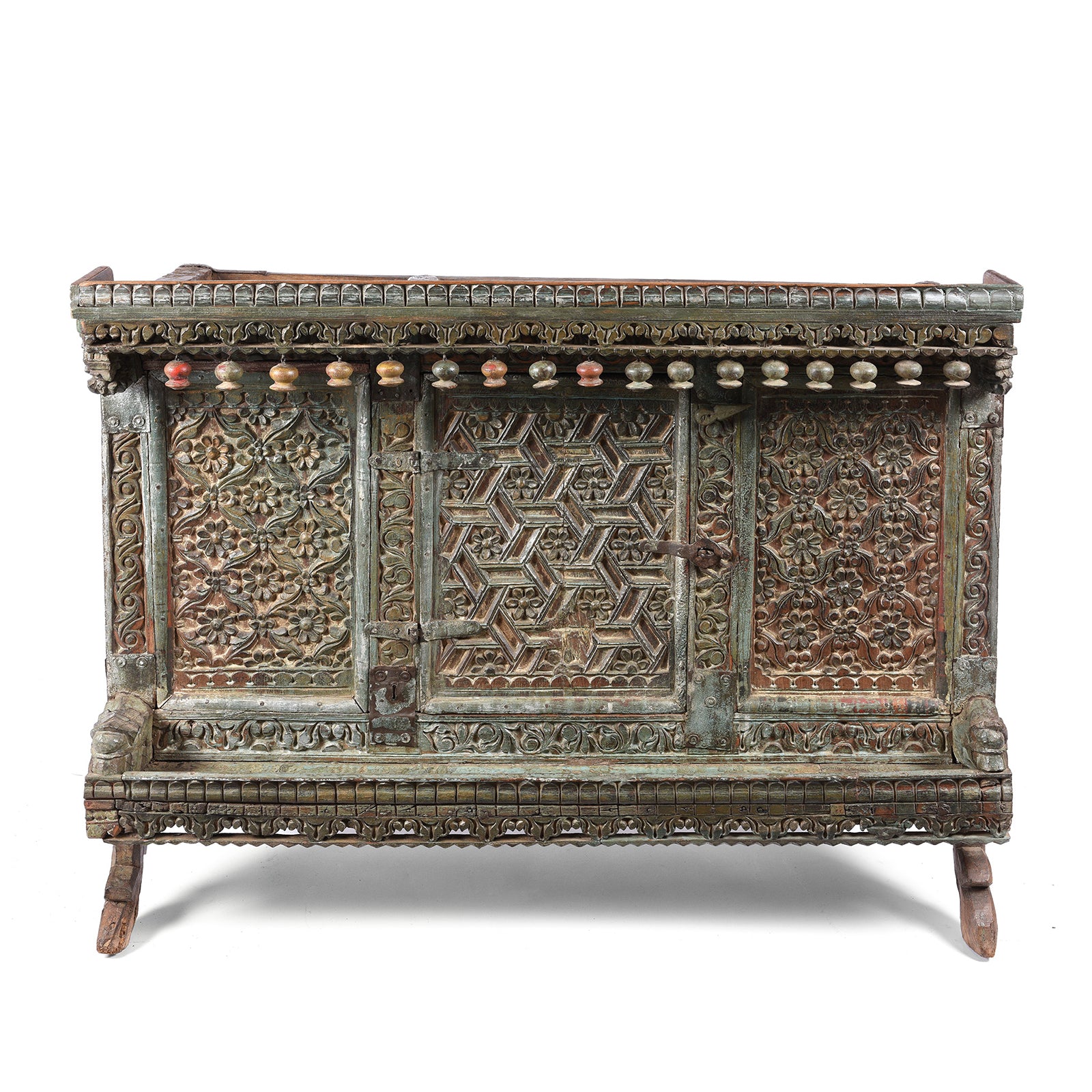 Antique Carved Teak Manjus Dowry Chest From Gujarat - 19thC | Indigo Antiques