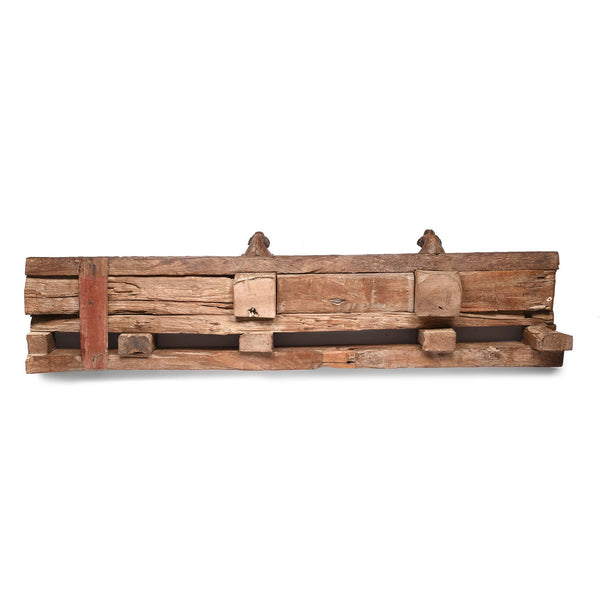 Carved Teak Lintel Panel From Gujarat - 19thC