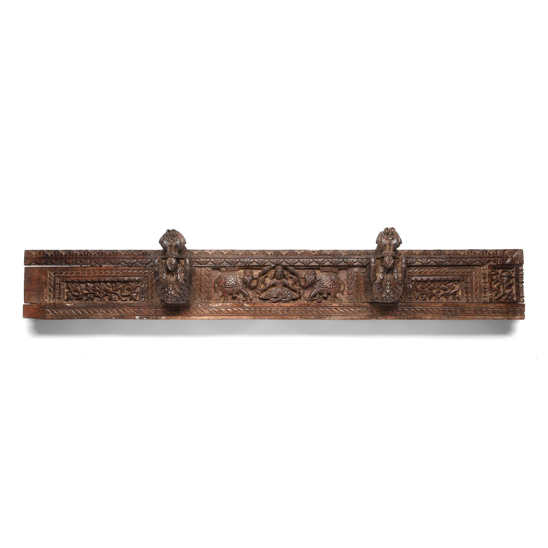 Carved Teak Lintel Panel From Gujarat - 19thC | Indigo Antiques