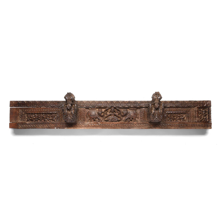 Carved Teak Lintel Panel From Gujarat - 19thC | Indigo Antiques