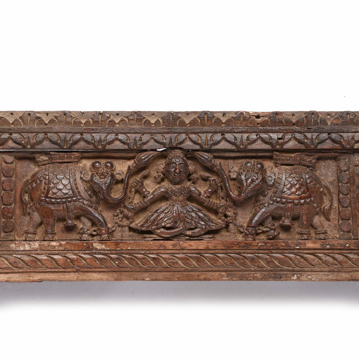 Carving Detail From Carved Teak Lintel Panel From Gujarat - 19thC | Indigo Antiques