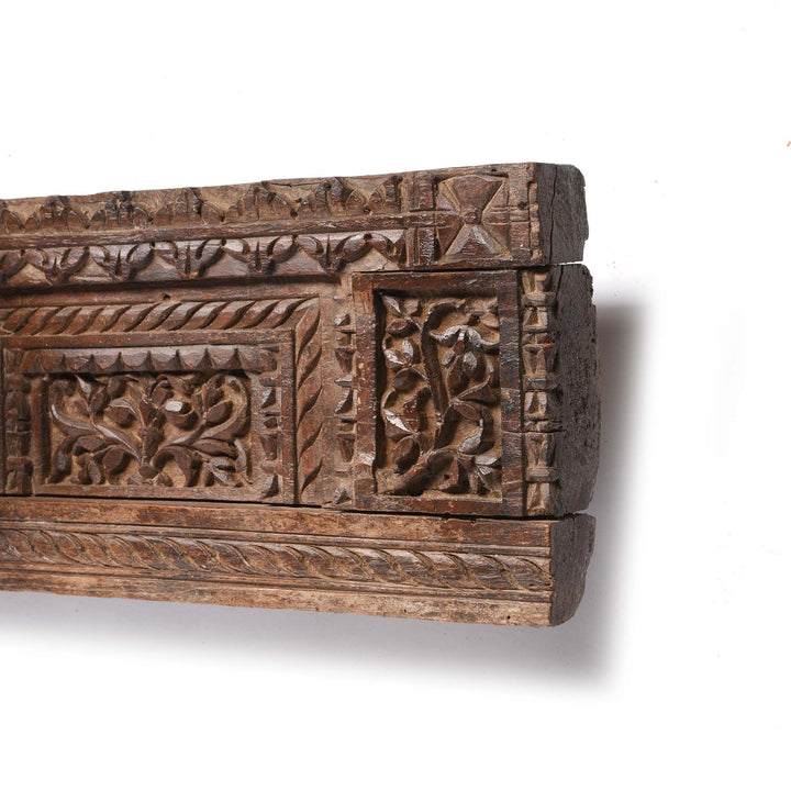 Depth Detail From Carved Teak Lintel Panel From Gujarat - 19thC | Indigo Antiques