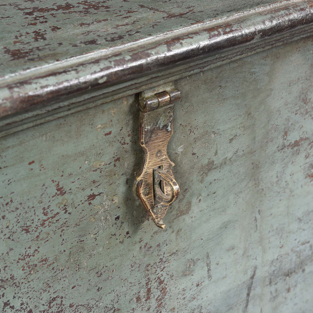 Latch Detail From Painted Teak Indian Chest From Gujarat -19thC | Indigo Antiques