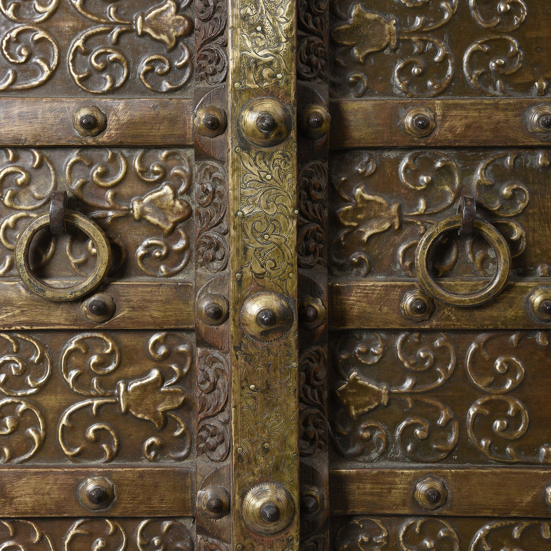Detail From Brass Bound Roheda Door From Rajasthan - 19thC | Indigo Antiques