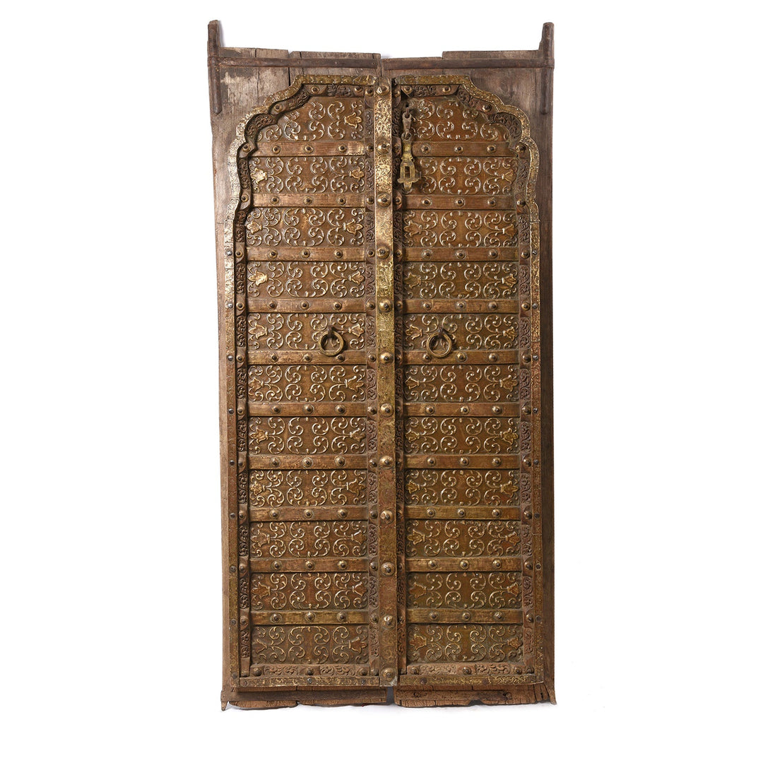 Brass Bound Roheda Door From Rajasthan - 19thC | Indigo Antiques