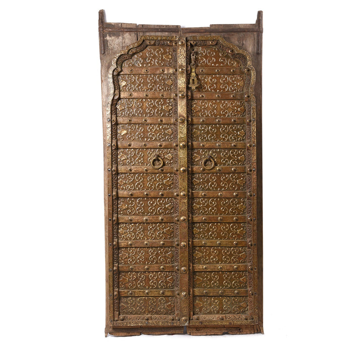 Brass Bound Roheda Door From Rajasthan - 19thC | Indigo Antiques
