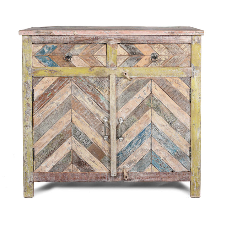 2 Door Sideboard Made From Reclaimed Teak | Indigo Antiques