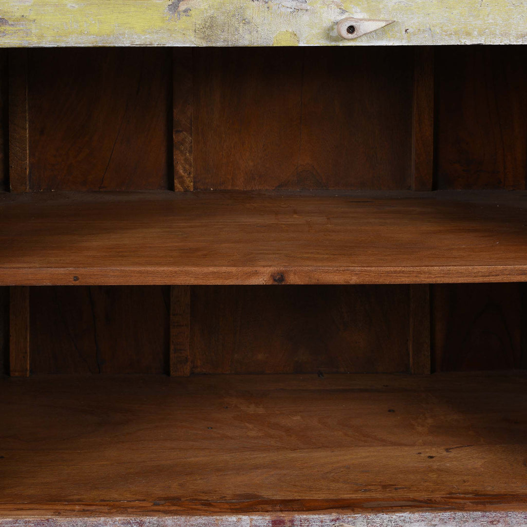 Interior Of 2 Door Sideboard Made From Reclaimed Teak | Indigo Antiques