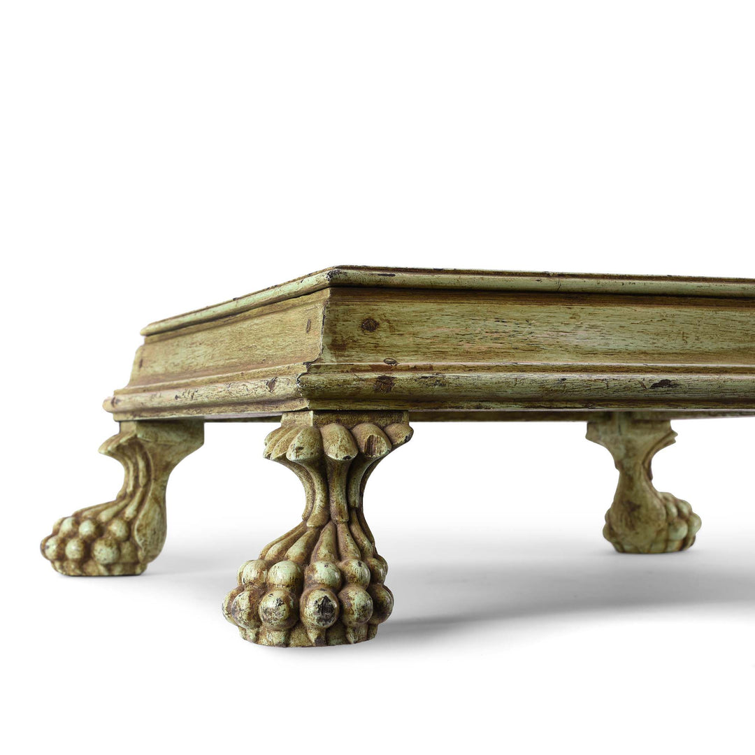 Low Angled View Of Painted Bajot Low Prayer Table From Gujarat - 19thC