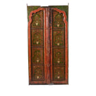 Painted Indian Roheda Doors From Bikaner - 19thC