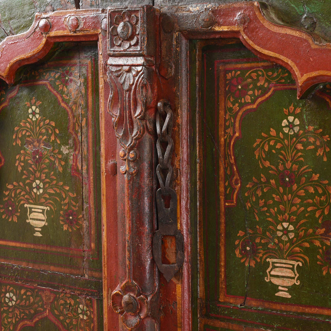 Chain Detail From Painted Indian Roheda Doors From Bikaner - 19thC | Indigo Antiques