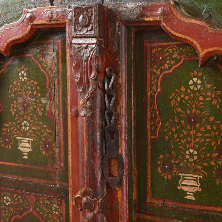 Chain Detail From Painted Indian Roheda Doors From Bikaner - 19thC | Indigo Antiques