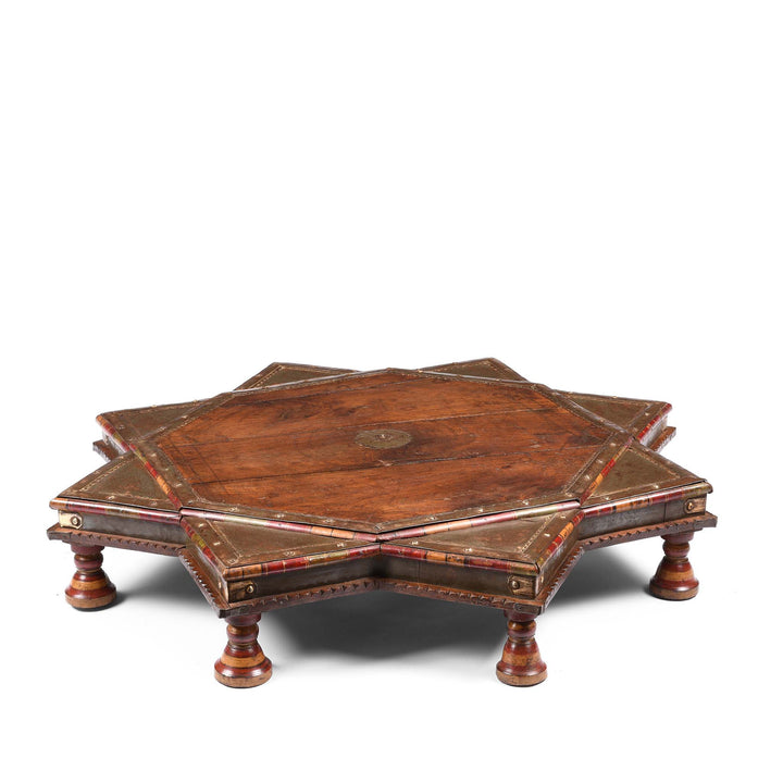 Octagonal Bajot Low Prayer Table From Rajasthan - 19thC