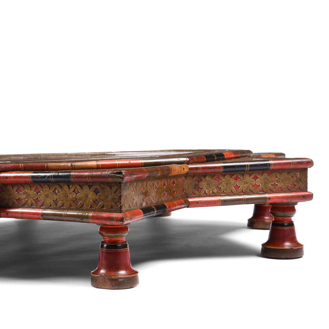 Detail From Octagonal Rosewood Bajot Prayer Table From Rajasthan - 19thC | Indigo Antiques