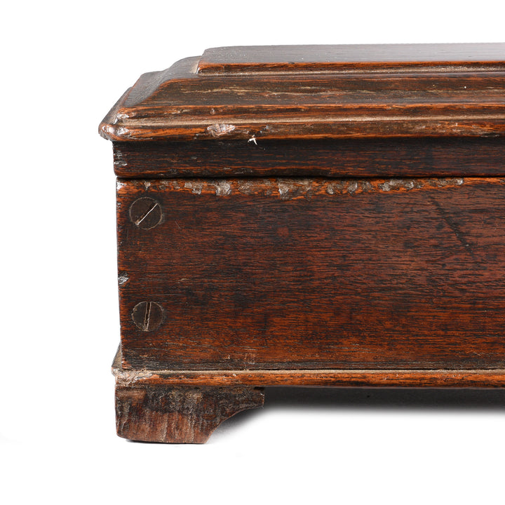 Detail of an Antique Anglo-Indian Teak Pen Box from Rajasthan - 19thC | Indigo Antiques