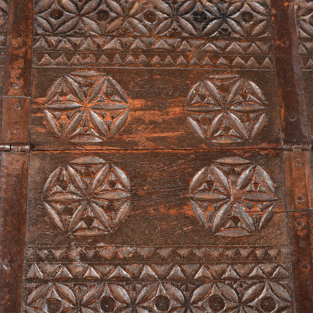 Carving Detail From Chip Carved Merchants Box From Rajasthan - 19thC | Indigo Antiques