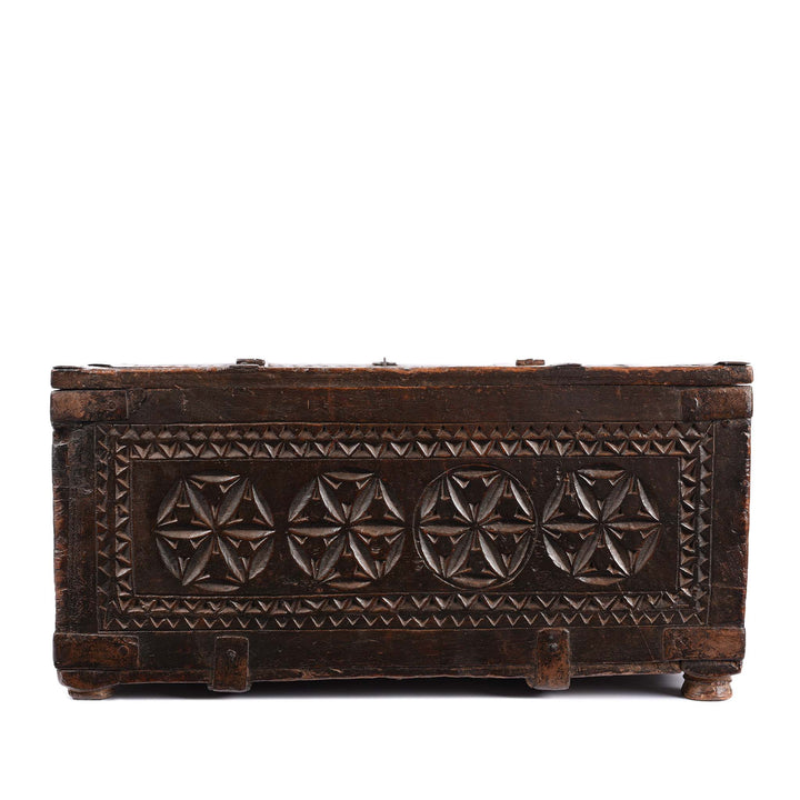 Reverse Of Chip Carved Merchants Box From Rajasthan - 19thC | Indigo Antiques